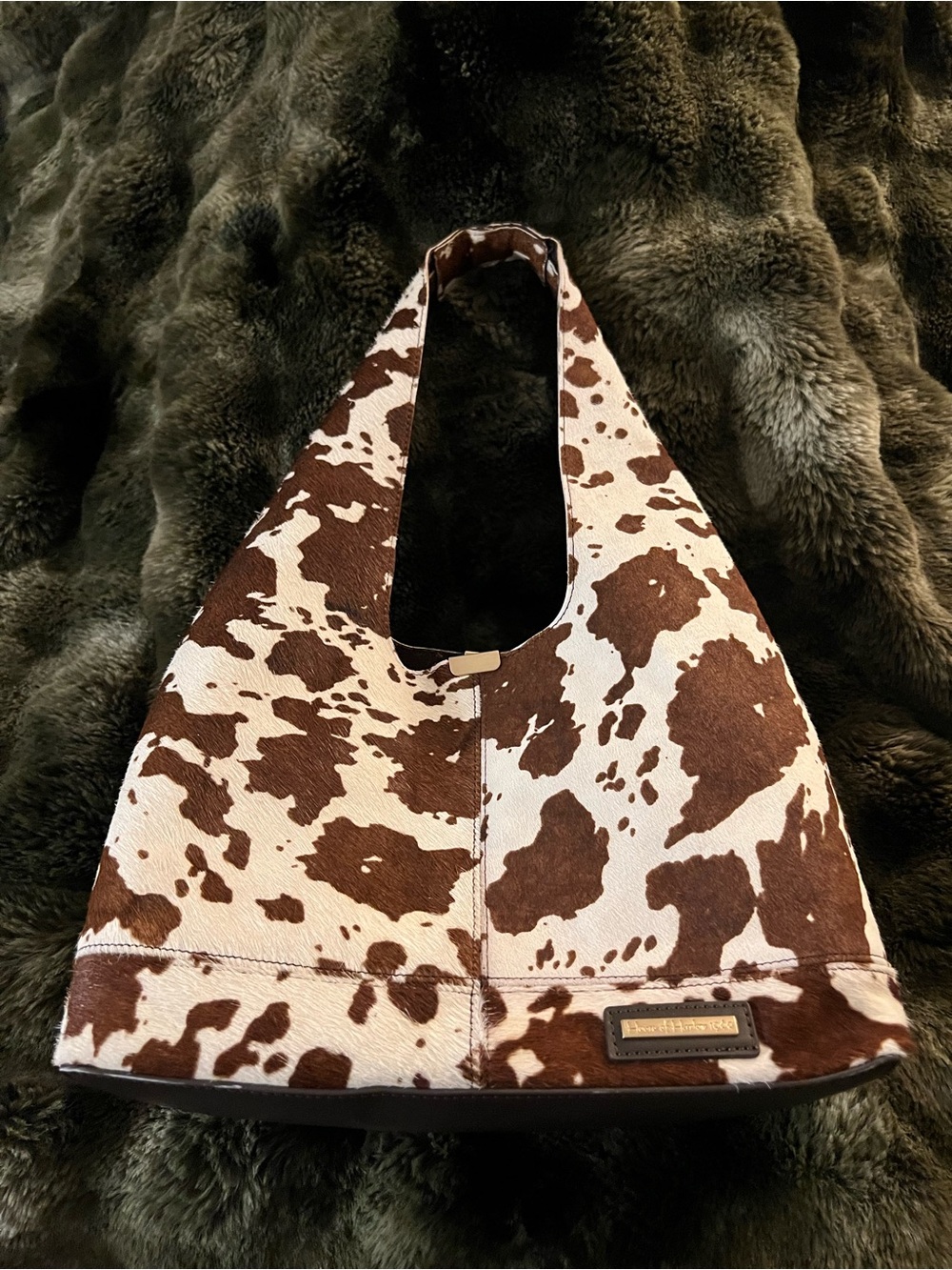 House of Harlow 1960 Cow Print Hobo Shoulder Bag
